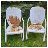 Metal patio chairs. Need work.