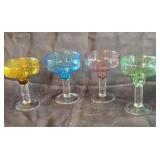 Multi colored bubble glass margarita glasses. 6ï¿½.