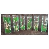 MCM Libbey Tom Collins glasses with tropical