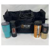 Biggby coffee expandable travel bag with built in