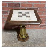 Brass Base Side Table 16x16x18.5 inches tall