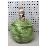 Rabbit on Cabbage Cookie Jar