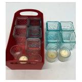 Glass candle holders set set of 14