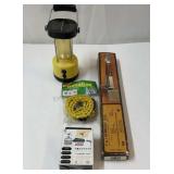 Assorted camping gear. BBQ tools, solar light,