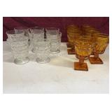 Indiana Amber Goblets & Clear footed tumbler