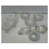 Vintage anchor hocking oblong dish, and 6 small