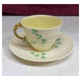 Belleek Shamrock Tea Cup and Saucer SET