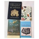 Books on fossils and rocks.