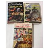 Hardcover Cookbooks and needle craft.