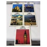 Hardcover European travel books.