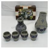 Vintage Gerz stoneware wine set and vintage