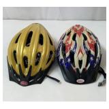 Pair of bike helmets 1 M/L and 1 youth size.