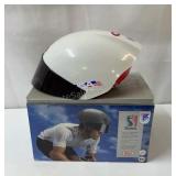 Belle bicycle helmet with sun visor.