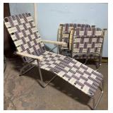 Lounger & 2 Folding Lawn Chairs