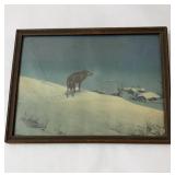 framed lithograph print titled "The Lone Wolf" by