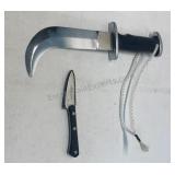 replica of a Chilean Corvo knife, and A.G.