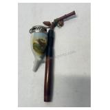 vintage German smoking pipe with porcelain bowl.