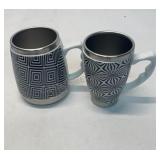 Pair of Pacific Cornetta Pearl ceramic travel