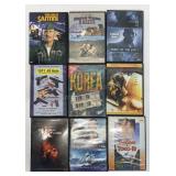 Assortment of DVDs.
