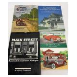 Books about American history, sports cars.