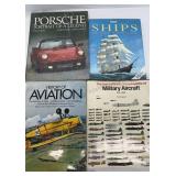 Porsche book, ships and planes.