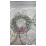 5 large glass party platter plates and 1