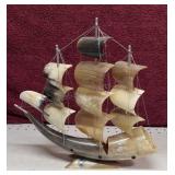 vintage Italian ship sculpture crafted from