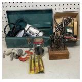 3/8 electric drill, bits, punches etc