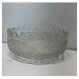 Vintage lead crystal bowl w/ frosted & etched