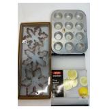 CC set copper snow flake cookie cutters, a
