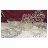 Group of Glass serving platters & Bowls