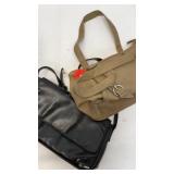 Purses black is genuine leather. The other has a