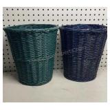 Pair Wicker waste baskets