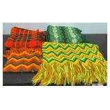 vintage handmade chevron crochet afghanï¿½s &