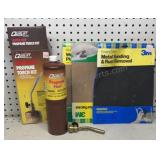 Propane torch kit in sanding paper