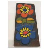 Casa Rustica carved wooden flower wall hanger