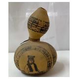 handmade gourd with Peruvian folk pyrography