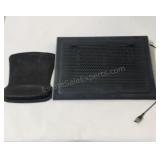 Laptop cooler and mouse pad.