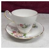 Regency English bone china teacup and saucer set