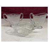 Crystal FOSTORIA ROMANCE creamer & sugar bowls