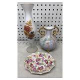 Royal Stafford Dish & Hand Painted Vases