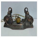 Vintage cast Pair elephant lamp base