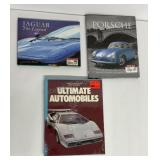 3 auto hard cover  books , 1 new in plastic