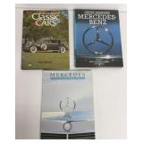 3 hard cover books Classic cars and Mercedes and