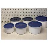 Blue Lid Tupperware Canister Set