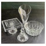 Crystal Cake Stand & Assorted glass