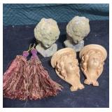 Resin wall Angels, faux concrete sculptures &