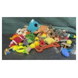 Group of dog toys & more