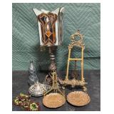 Stained glass lamp (as is) & home decor