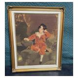 24x20 Needlepoint  Framed Portrait